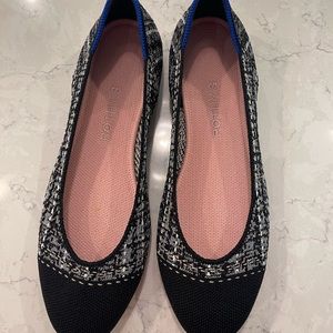 ROTHY’S THE SQUARE. Size 8.5. Black, grey silver plaid. Worn Twice!